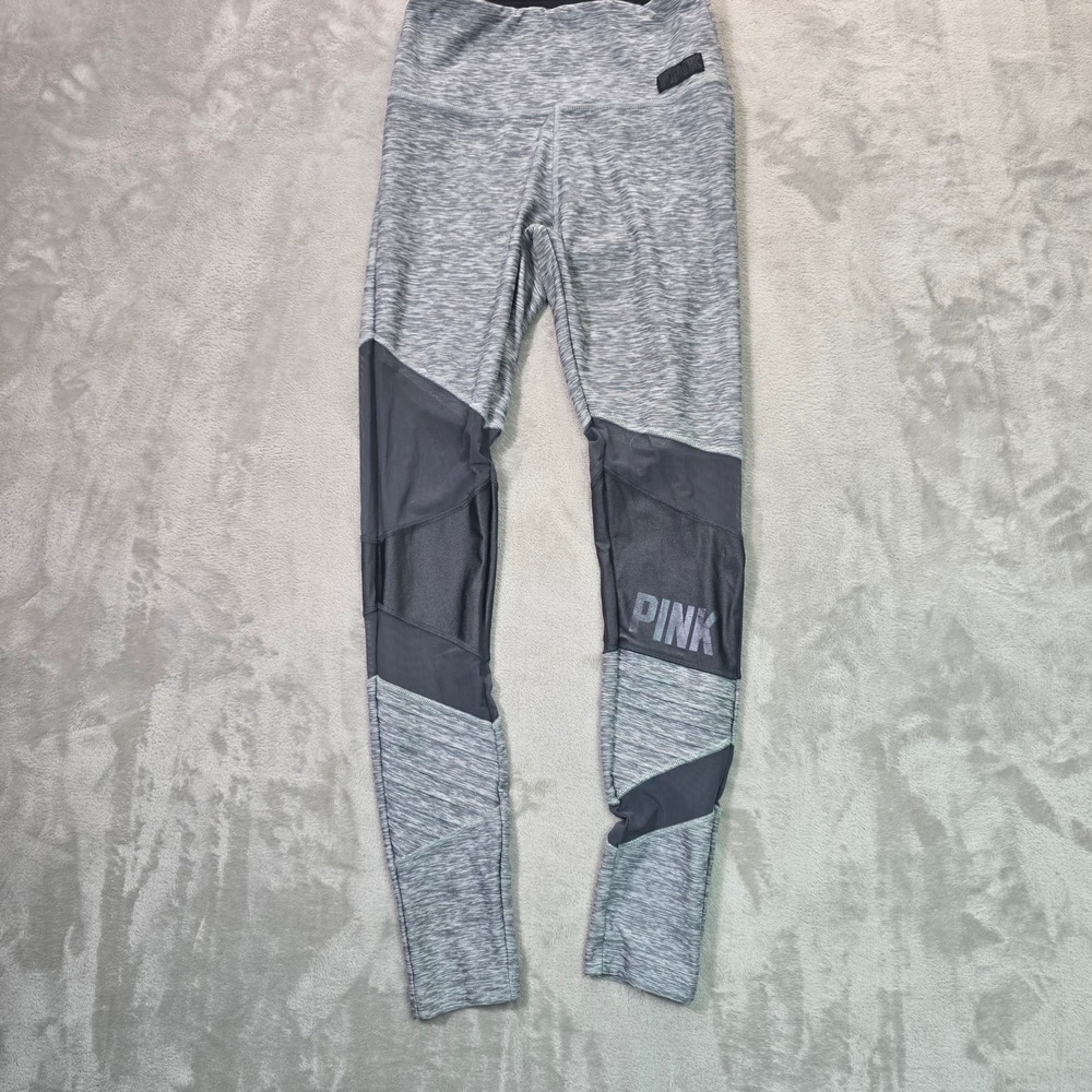 PINK Victoria's Secret Ultimate Leggings Gray Space Dye Mesh Panel Small 369917